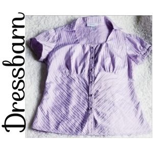 Dressbarn, Lavender, Button-up, Size Medium Top